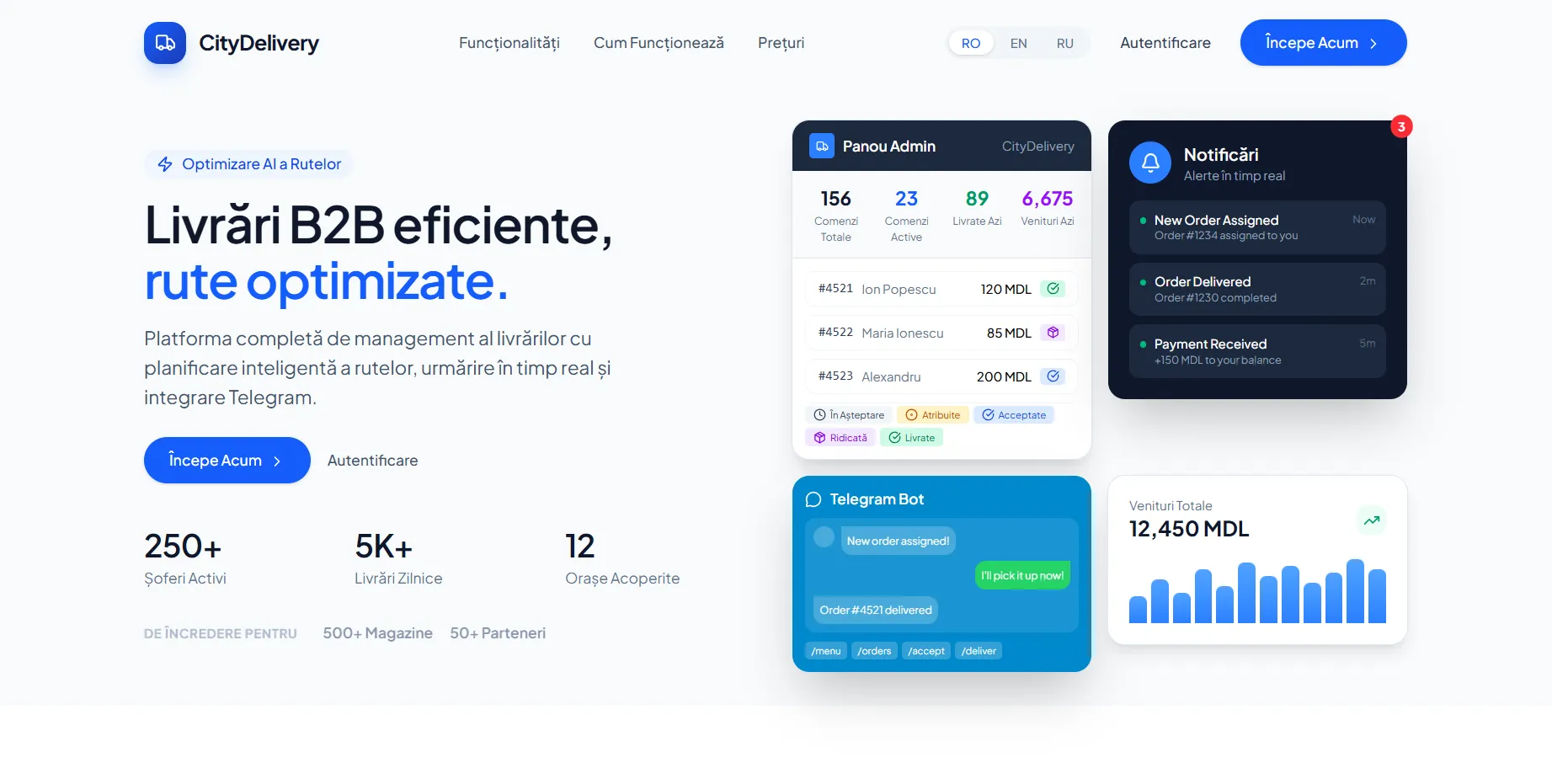 Sistem Inteligent pentru Curierat (CityDelivery)